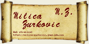 Milica Zurković vizit kartica